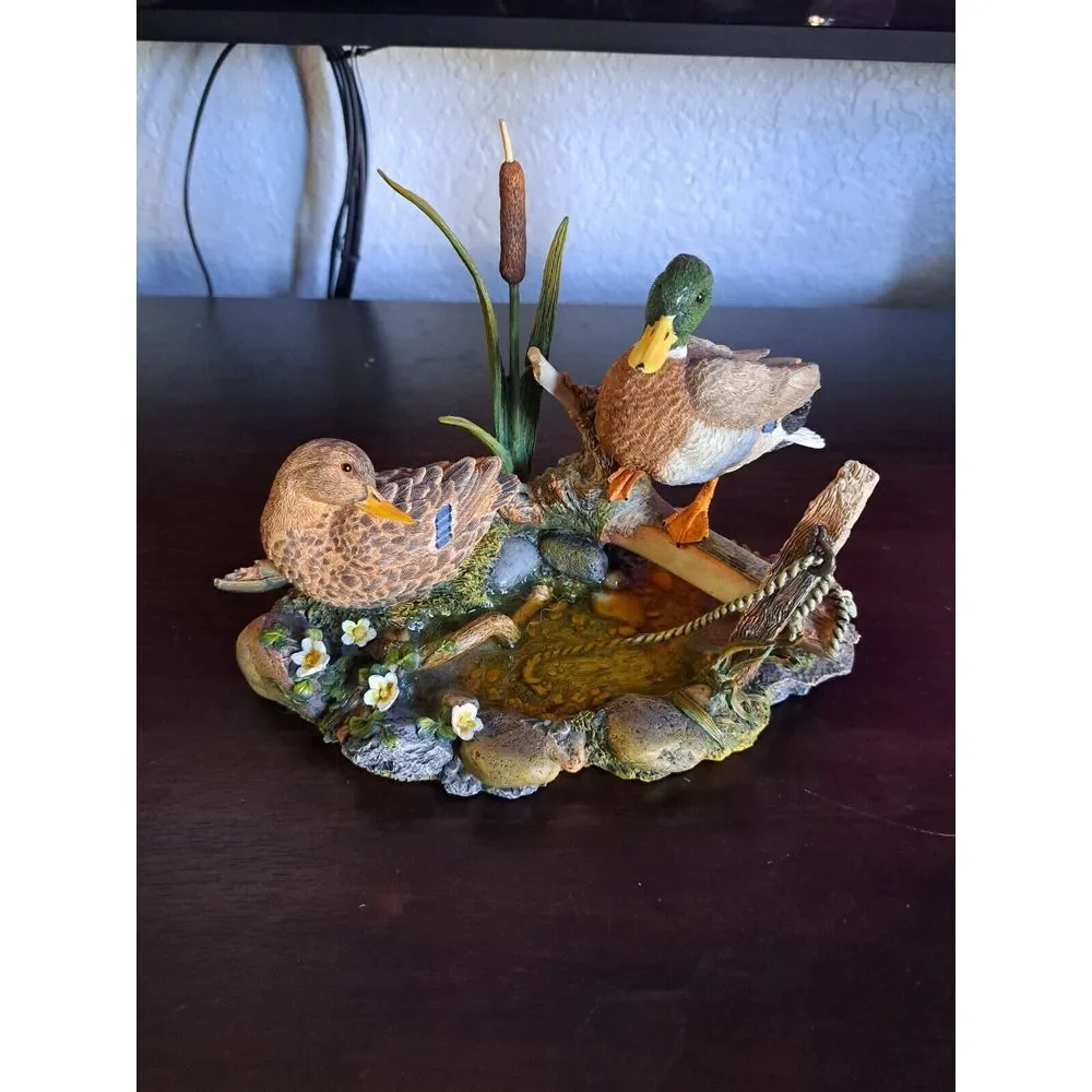 Vintage Lenox Mallards at Cattail Pond Ducks Sculpture‎ Figurine